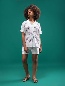 Noite Luxe - Wild Mauve Cotton Shorts With Shirt