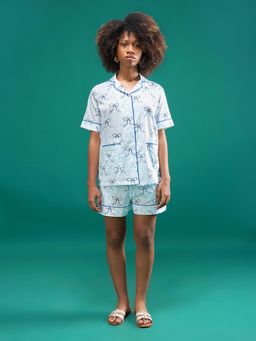 Noite Luxe - Twilight Bows Cotton Shorts With Shirt