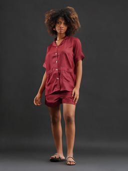 Noite Luxe - Velvet Heart Shorts With Shirt