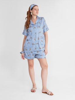 Noite Luxe - Leopard Luxe Shorts With Shirt