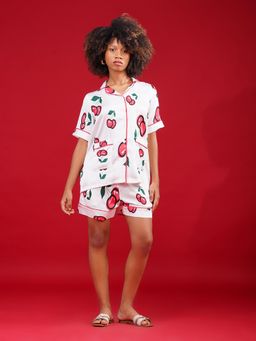 Noite Luxe - Cherry Pop Shorts With Shirt