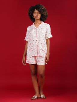 Noite Luxe - Blush Reverie Shorts With Shirt