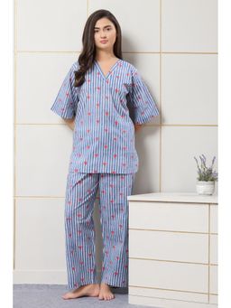 PIU - Womens Night Co-Ord Set Blue