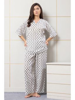 PIU - Womens Night Co-Ord Set White