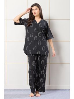 PIU - Womens Night Co-Ord Set Black