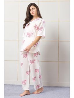 PIU - Womens Night Co-Ord Set White