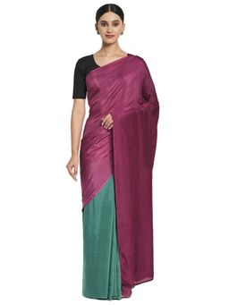 Fabindia - Modal Blend Printed Sari (Purple)