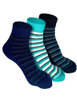 Heelium - Bamboo Quarter 3 Pair Of Ankle Socks for Men-Multi Color