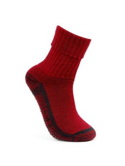Bonjour - Womens Woolen Anti-Skid -Gripper- Indoor Socks - Maroon