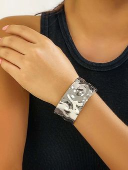 Jewels Galaxy - Women Silver-Plated Stylish Bangle-Style Cuff