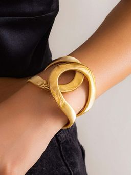 Jewels Galaxy - Women Gold-Plated Bangle-Style Cuff