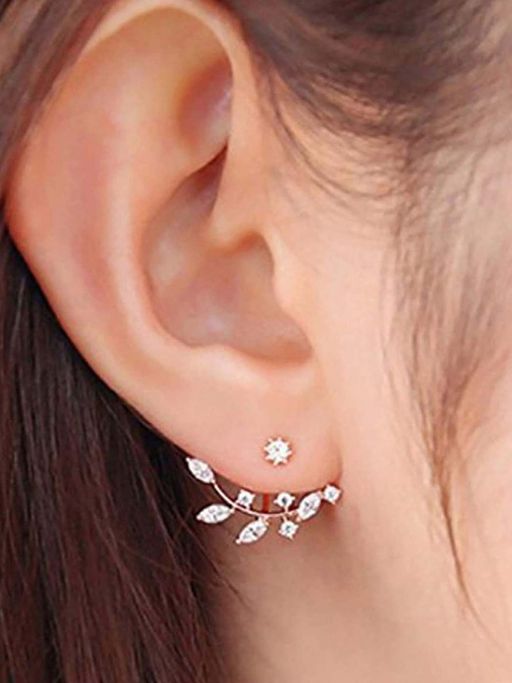 Jewels Galaxy Women Gold Plated Stone Drop Earrings