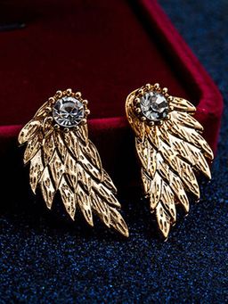 Jewels Galaxy - Women Gold Plated Wings Themed Drop Earrings