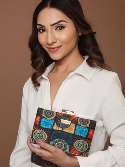 Priyaasi - Chakra Charm Multi Color Printed Clutch (S)