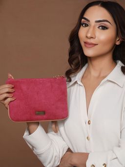 Priyaasi - The Ruling Solid Pink Utility Zipper Pouch (S)