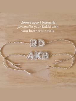 Akiiko - White Personalised Letter Rakhi
