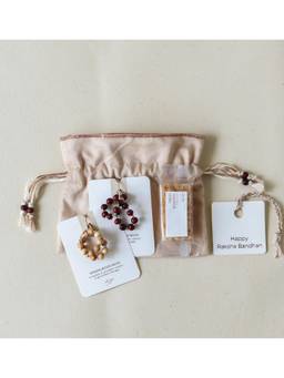 Akiiko - Multi Colour Sacred Sandalwood Rakhi With Chikki