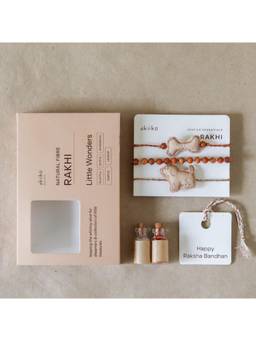 Akiiko - Brown Happy Paws Rakhi Set