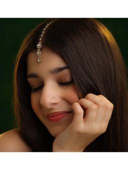 Ruby Raang Studio - Dohra Tikka Polki Teardrop Maang Tikka