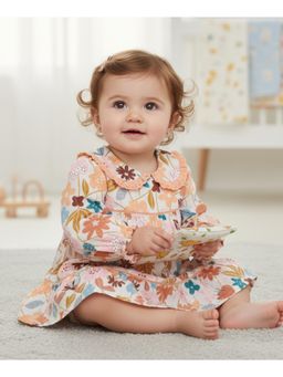 My Milestones - Full Sleeves Madela Lurex Tiered Dress with Bloomer - Multi-Color