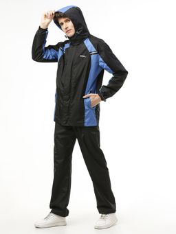ZEEL - Go Hike Black & Blue Raincoat with Pant (Set of 2)