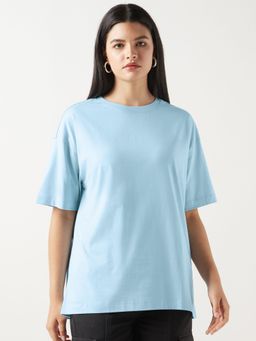 Bewakoof - Women's Sky Blue Oversized T-shirt
