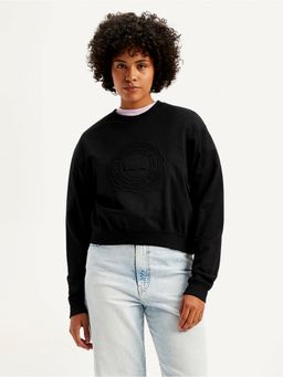 Levi's - Black Women's Typography Round Neck Sweatshirt