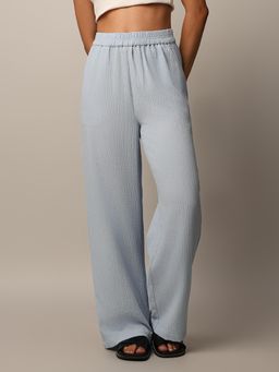 ONLY - Womens Straight Fit High-Rise Blue Pant