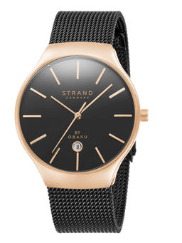 Strand by Obaku - Caspian Black Dial Quartz Watch For Men (S701GDVBMB)