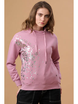 Gipsy - Women Crew Neck Regular Full Sleeves Cotton Poly Fabric Onion Pink Sweatshirt