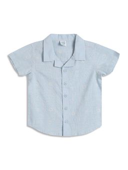MINI KLUB - Blue Cotton Half Sleeves Printed Shirt