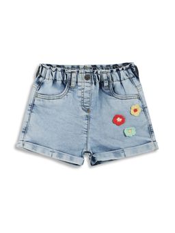 MINI KLUB - Blue Floral Embroidered Shorts