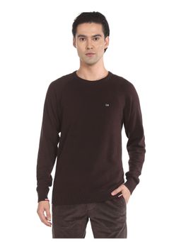 Arrow - Sports Men Brown Crew Neck Textured Sweater