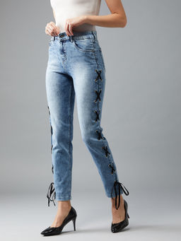 DOLCE CRUDO - Light Blue High Rise Denim Jeans