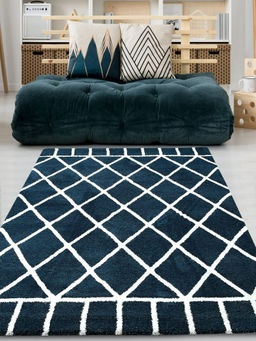 Saral Home - Blue Microfiber Carpet -120x180 cm