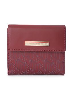 Tommy Hilfiger - Women Freyna Small Flap Wallet With Sling Wallet - Burgundy