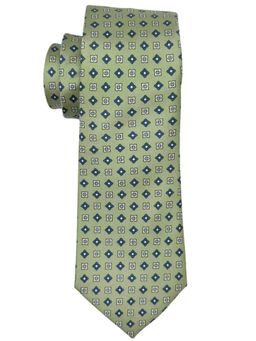 The Tie Hub - Green & Blue Geometric Silk Neck Tie For Men
