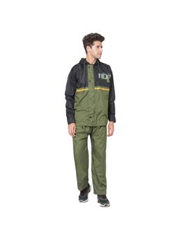 Citizen - Men Olive Reversible Solid Raincoat with Pant