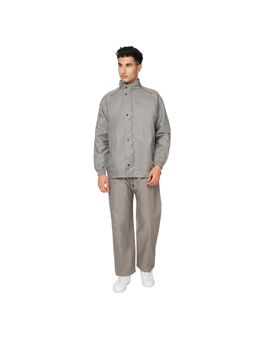 Citizen - Men Grey Reversible Solid Raincoat with Pant