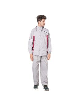 Citizen - Men Grey Reversible Colorblock Raincoat with Pant