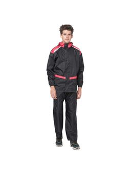 Citizen - Men Black Reversible Solid Raincoat with Pant
