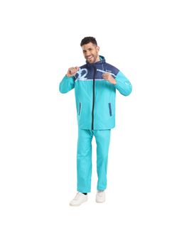 Citizen - Men Teal Reversible Printed Raincoat with Pant