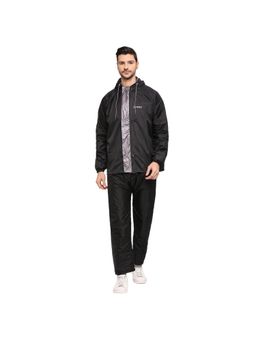 Citizen - Men Black Chacks Solid Raincoat with Pant