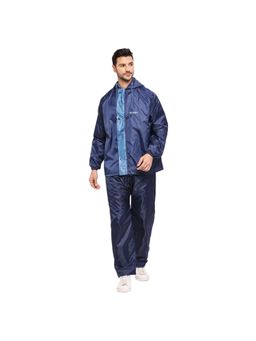 Citizen - Men Navy Blue Denim Solid Raincoat with Pant