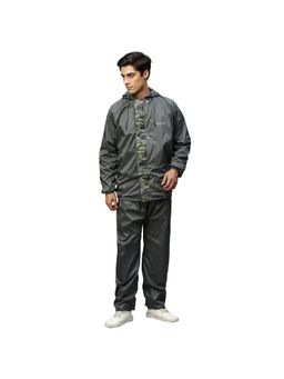 Citizen - Men Grey Military Solid Raincoat with Pant