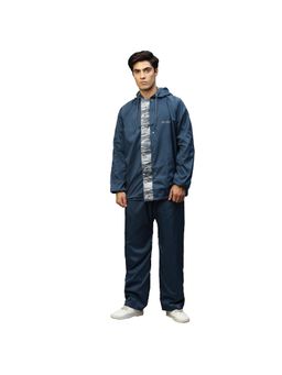 Citizen - Men Navy Blue Military Solid Raincoat with Pant