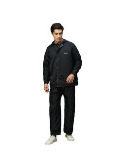 Citizen - Men Black Waterproof Solid Raincoat with Pant