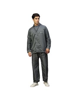 Citizen - Men Grey Waterproof Solid Raincoat with Pant