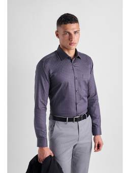 Van Heusen - Men Purple Custom Fit Checked Full Sleeves Formal Shirt