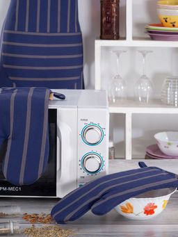 Maspar - Cerulean Blue Woven Oven Mitt (Set of 2)